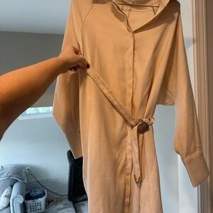 Cream button up dress